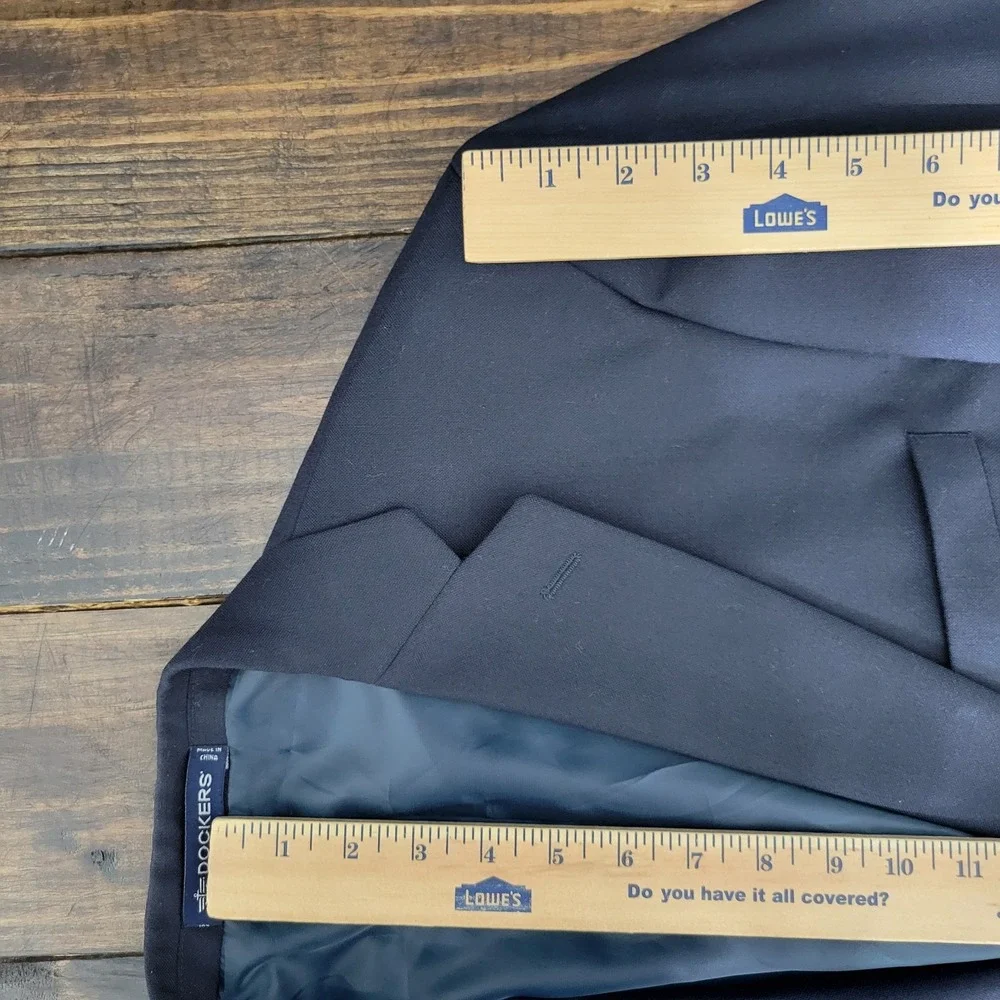 Dockers Men's Sport Coat Blazer Two Button‎ Deep Navy Polyester Wool 46R